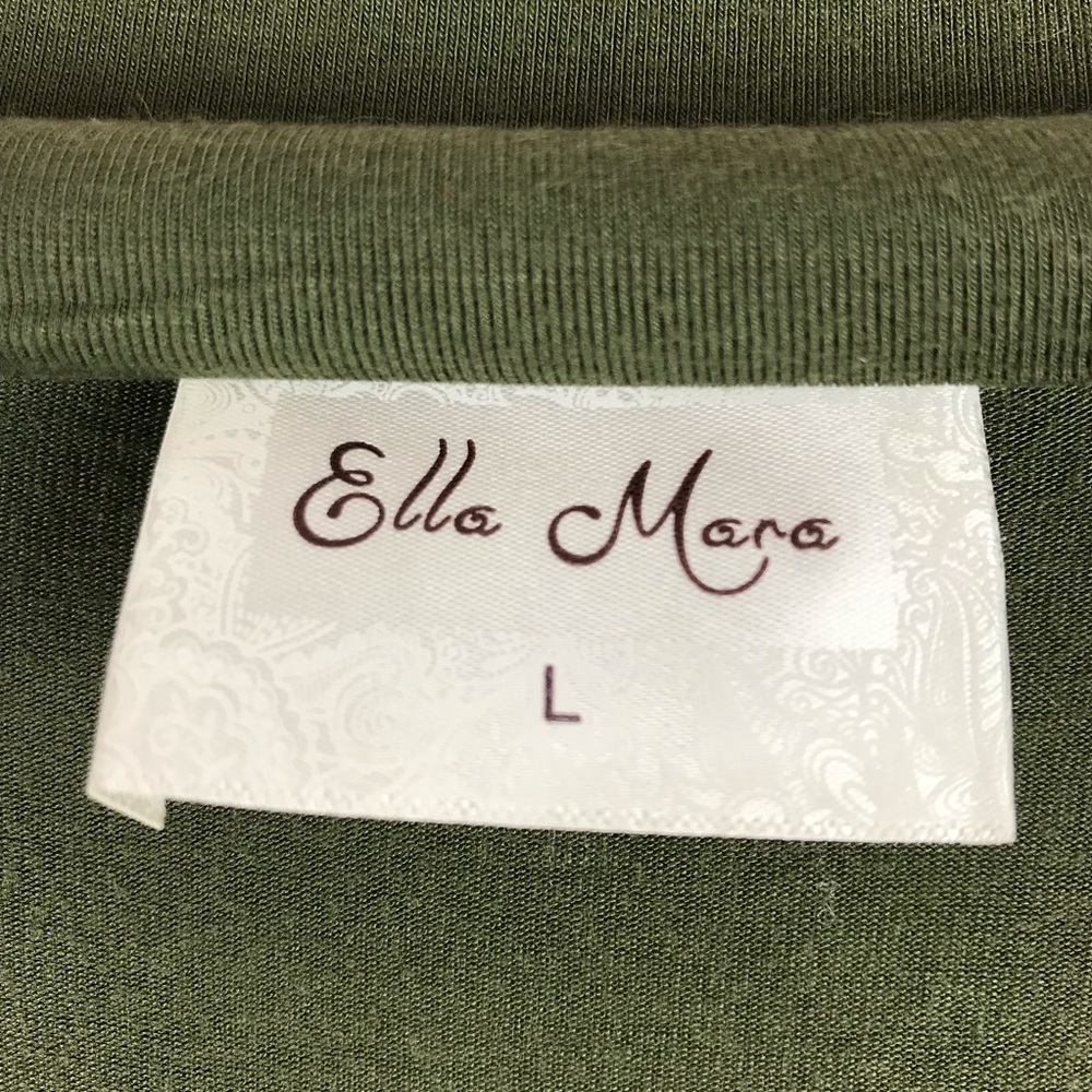 Anthropologie Ella Mara Keyhole Neckline Olive Green Long Sleeve Pullover Top - Picture 4 of 7